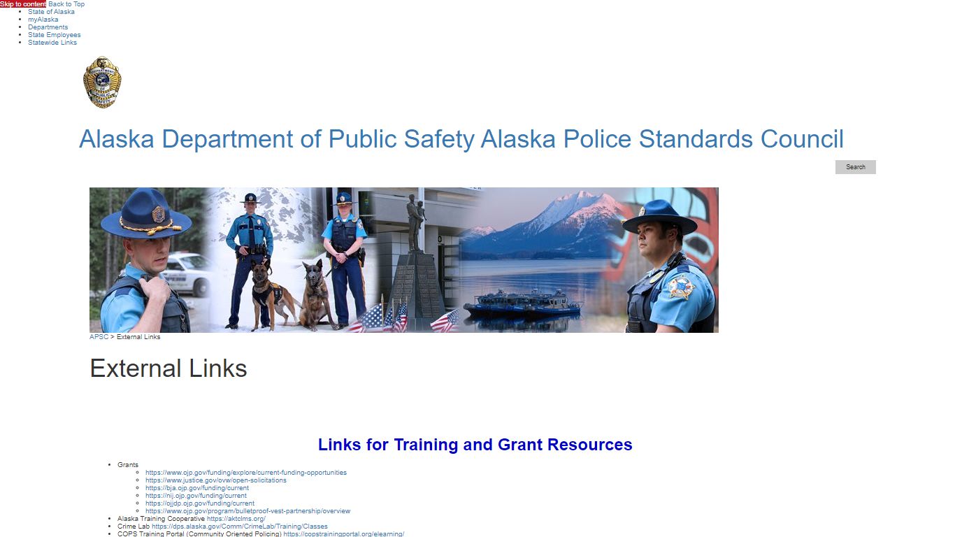 External Links - APSC - Alaska Department of Public Safety